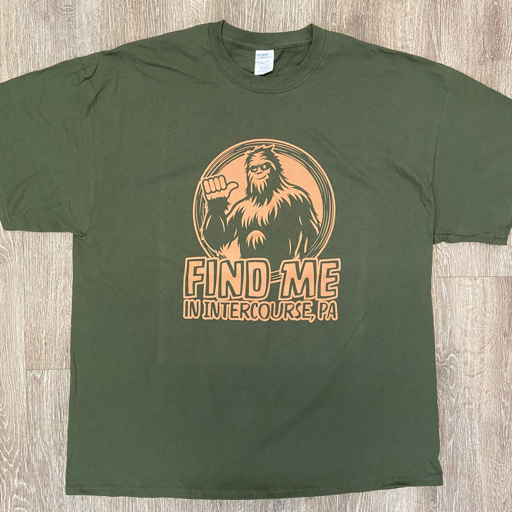Find Me in Intercourse, PA Bigfoot T-Shirt – Burnley Enterprises