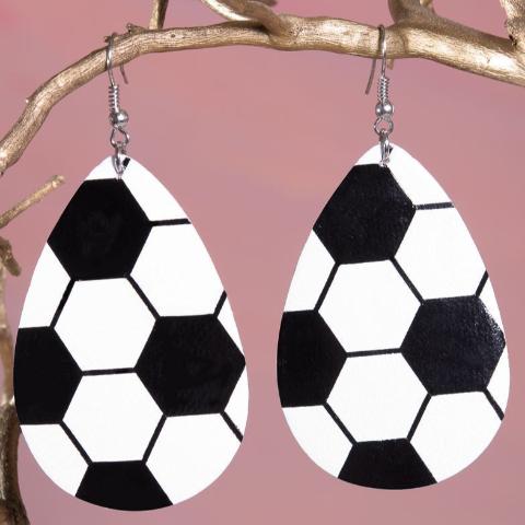 Soccer Ball Teardrop Earrings