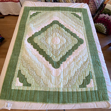 Green Ocean Wave Throw Quilt