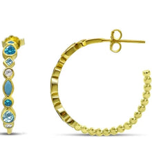 TRICKLE DOWN TURQUOISE HOOP EARRING