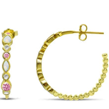 PRETTY IN PINK HOOP EARRING