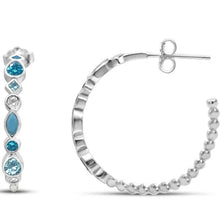 TRICKLE DOWN TURQUOISE HOOP EARRING
