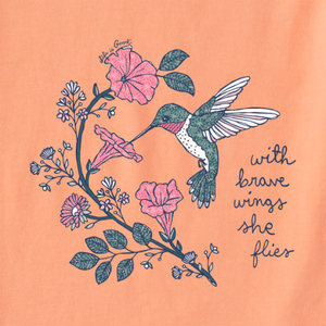 Hummingbird Brave Wings Long Sleeve V-Neck T-Shirt