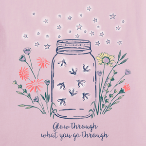 Fireflies Flowers Jar T-Shirt