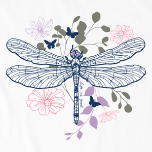 Floral Backdrop Dragonfly T-Shirt