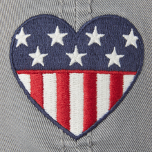 Americana Flag Heart Sunwashed Hat