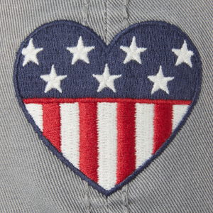 Americana Flag Heart Sunwashed Hat
