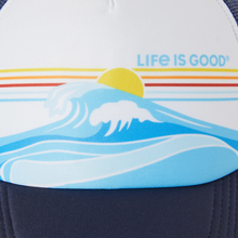 Linear Wave Stripe Trucker Hat