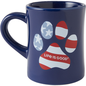 US Flag Paw Diner Mug