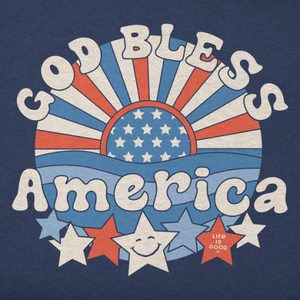 Groovy God Bless America V-Neck T-Shirt