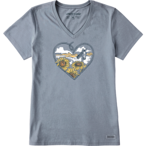 Fineline Roped Horse Heart V-Neck T-Shirt