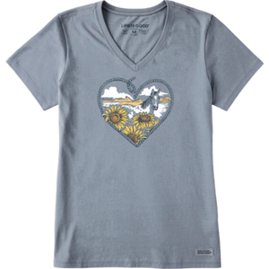 Fineline Roped Horse Heart V-Neck T-Shirt