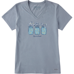 Shine On Daisy Jars V-Neck T-Shirt