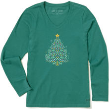 Christmas Tree Sparkle Long Sleeve V-Neck