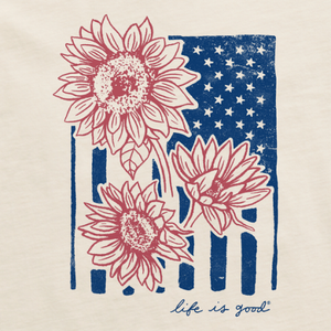 Woodcut Sunflower Flag T-Shirt