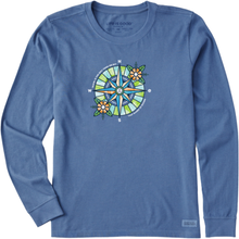 Washy Floral Compass Longsleeve T-Shirt