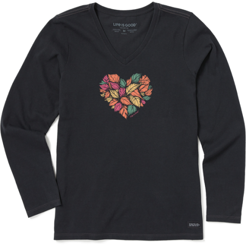 Woodcut Leaf Heart Longsleeve T-Shirt