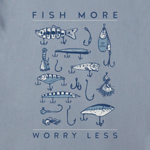 Fish More Worry Less Hooks Long Sleeve T-Shirt