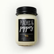 Peaches & Poppies Mason Jar Candles