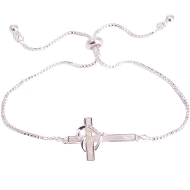 Pearl Cross & Heart Bracelet