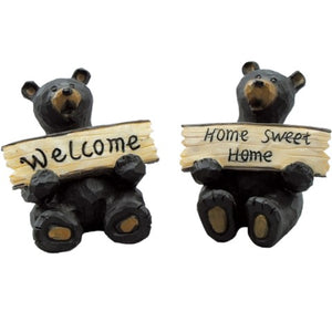 Bears with Signs Figurines
