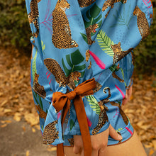 Prowling Leopard Satin Collared Lounge Top