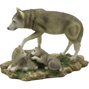 Wolf & Pups Figurine