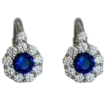 Round Halo Drop Earrings