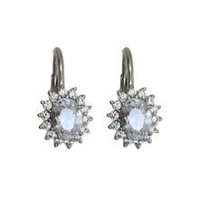 Oval Halo Lever Back Earrings