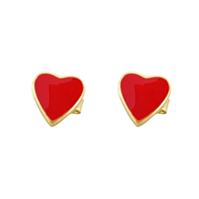 Enamel Heart Stud Earring