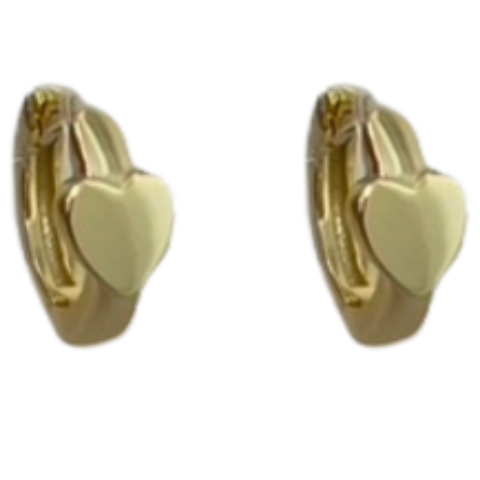 Plain Heart Huggie Earrings