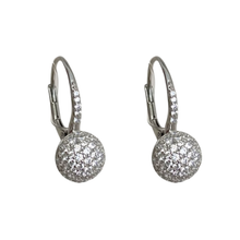 Pave Sparkle Dome Lever Back Earrings