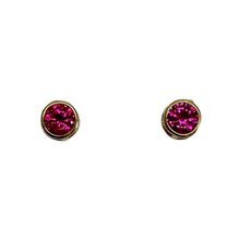Cubic Zirconia Round Bezel Studs