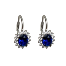 Oval Halo Lever Back Earrings