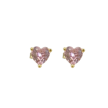 Cubic Zirconia Heart Stud Earrings