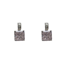 Baguette Channel Drop Square Earrings