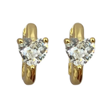 Cubic Zirconia Heart Huggie Earrings