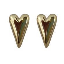 Long Heart Stud Earrings