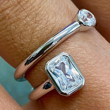 Rectangle & Round Bezel Split Ring