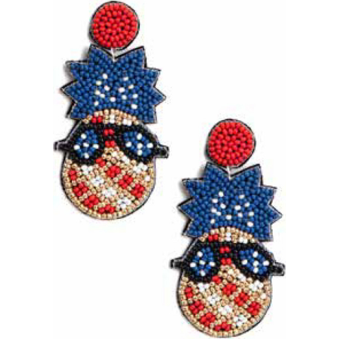 Patriotic Pineapple Earrings