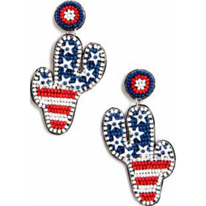Patriotic Cactus Earrings