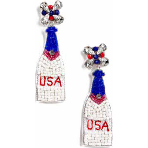 Patriotic Champagne Earrings