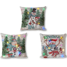 Lighted Snowman Pillows