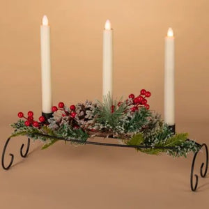 Taper Candle Holder with Wreath