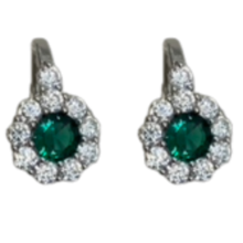 Round Halo Drop Earrings