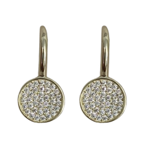 Pave Disc Lever Back Earrings