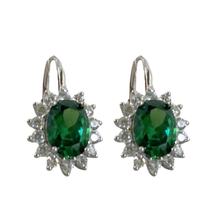Oval Halo Lever Back Earrings
