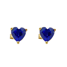 Cubic Zirconia Heart Stud Earrings