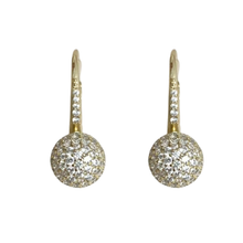 Pave Sparkle Dome Lever Back Earrings