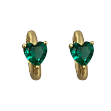 Cubic Zirconia Heart Huggie Earrings
